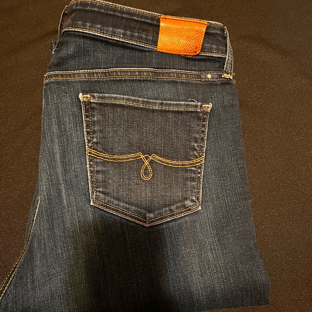 Lucky Brand Indigo Jeans with Mustard Stitching